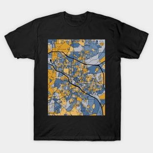 Durham Map Pattern in Blue & Gold T-Shirt